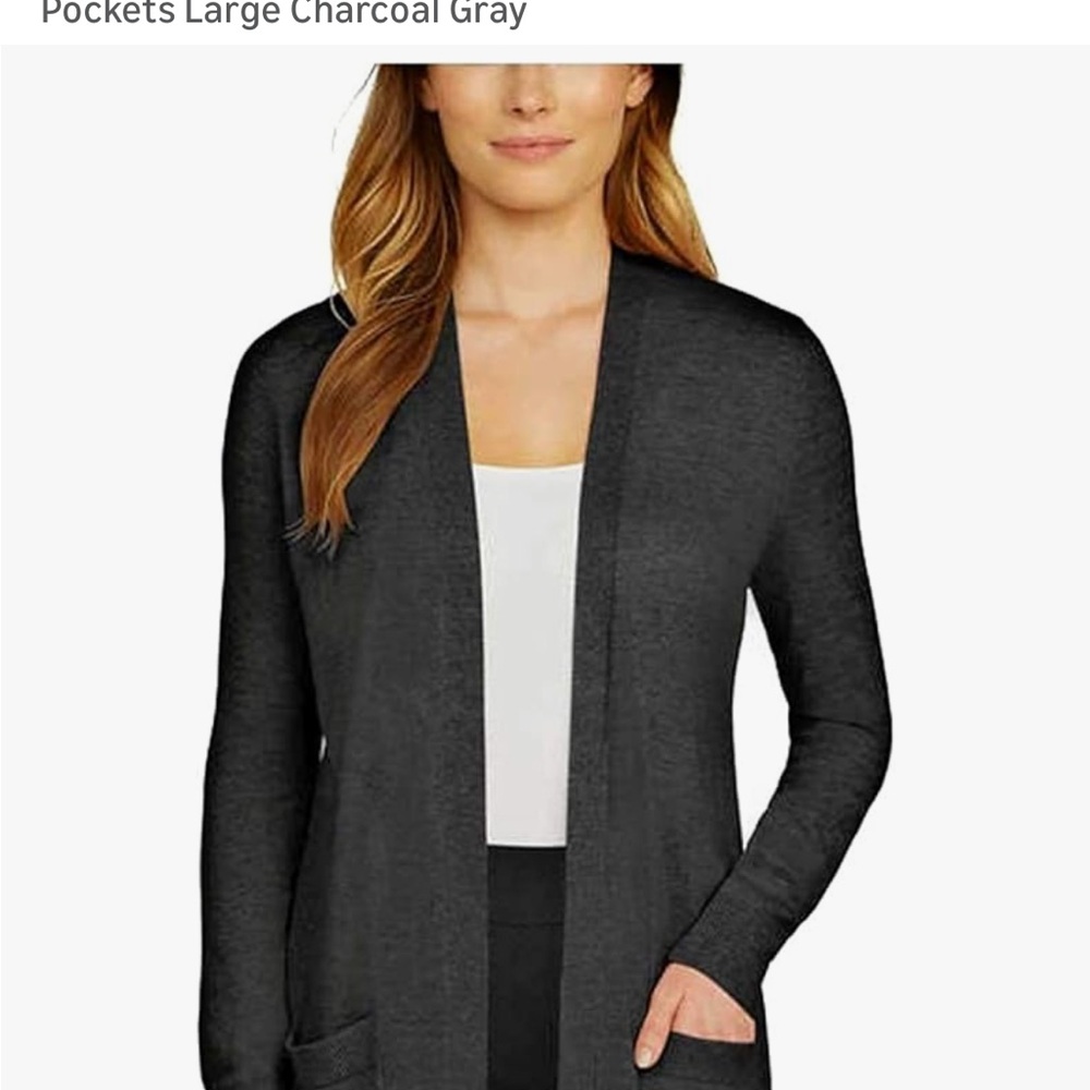 Matty M Charcoal Gray Women's long Cardigan